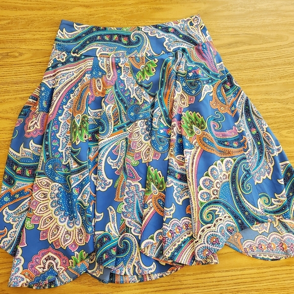 Lauren Ralph Lauren Womens Skirt Sz 10 Lined Floral Paisley Fairy Whimsical - Picture 4 of 8